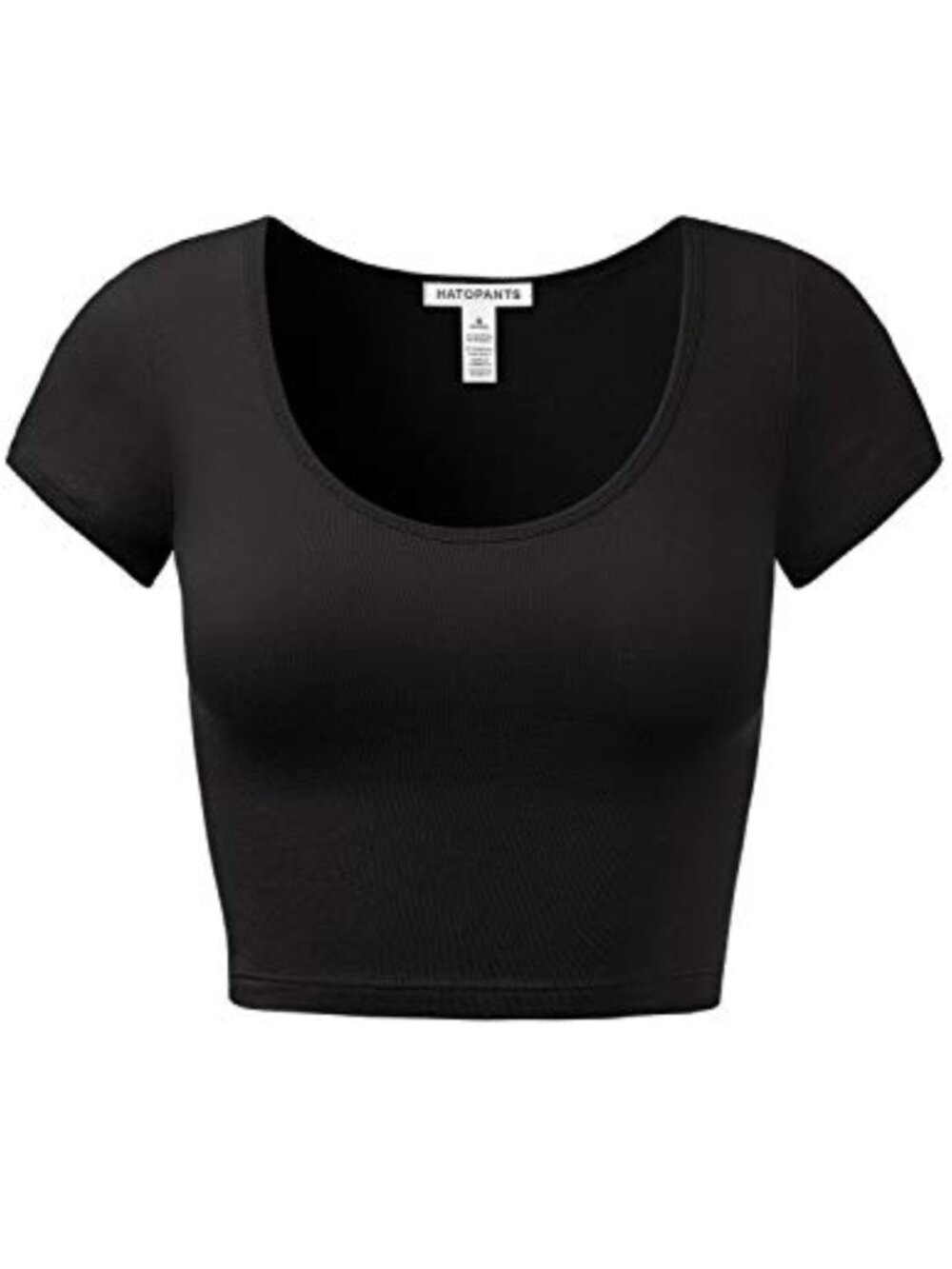Cotton Crop Top Scoop Neck Short Sleeve Tee Casual Workout Gym Lounge